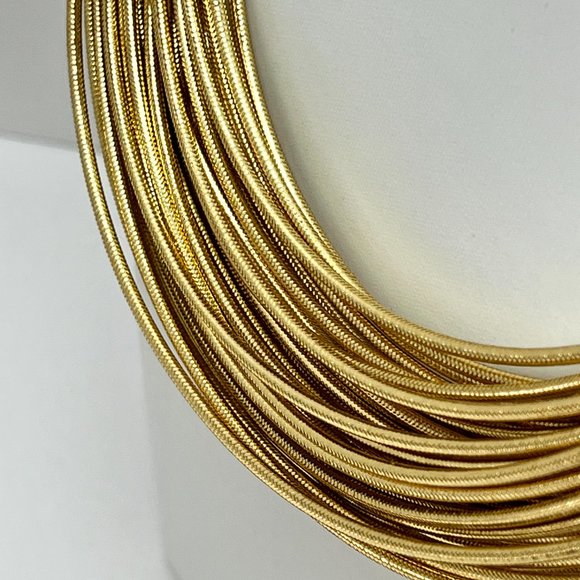 ❤️NEW❤️ 14K ITALIAN GOLD 36 Strands Necklace Oro Mesh Weave Silicone Wrapped - Picture 4 of 11